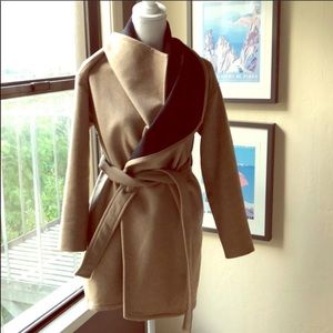 Mango belted wool wrap coat